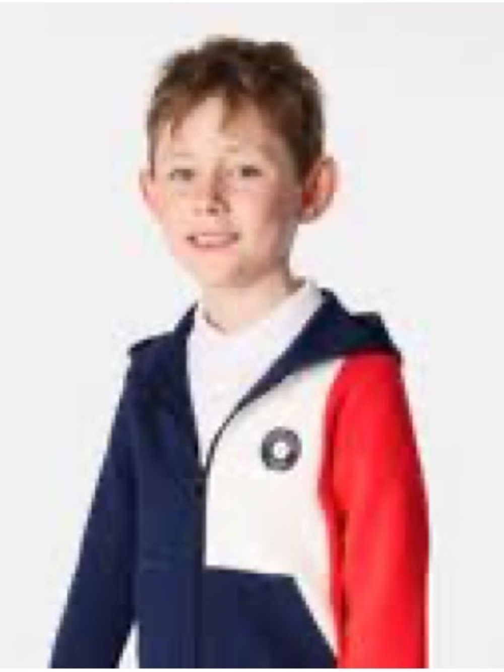 Jacadi Navy, White & Red Colorblock Hoodie